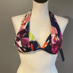 NWT Kenneth Cole Floral Bikini Top. 32B / C